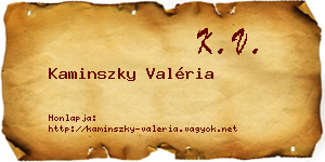 Kaminszky Valéria névjegykártya